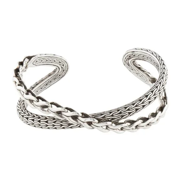 JOHN HARDY STERLING SILVER 925 BRAIDED CUFF BRACELET - Picture 5 of 8